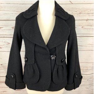 Unique Bell Sleeve Pea Coat Peter Pan Collar
